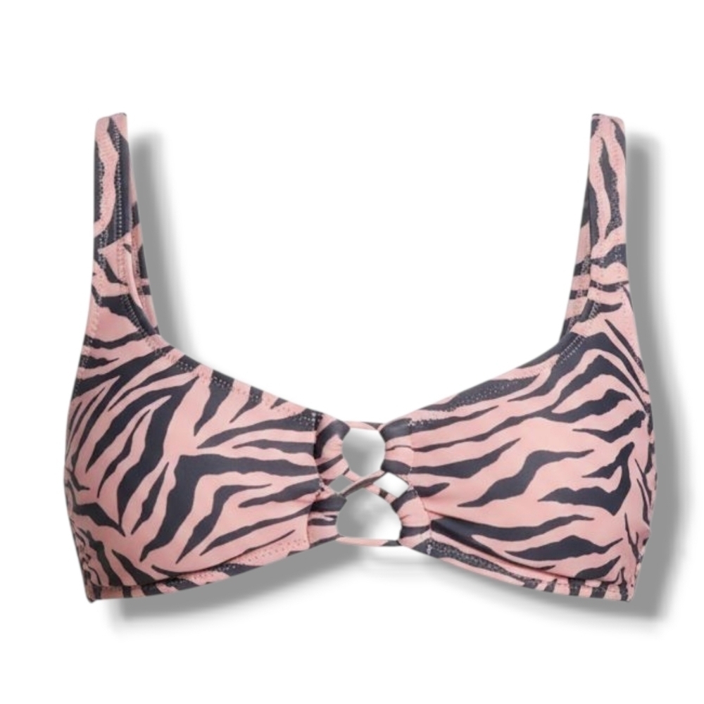 Xhilaration Juniors Pink Zebra Animal Print Bikini Swim Top – Size Small